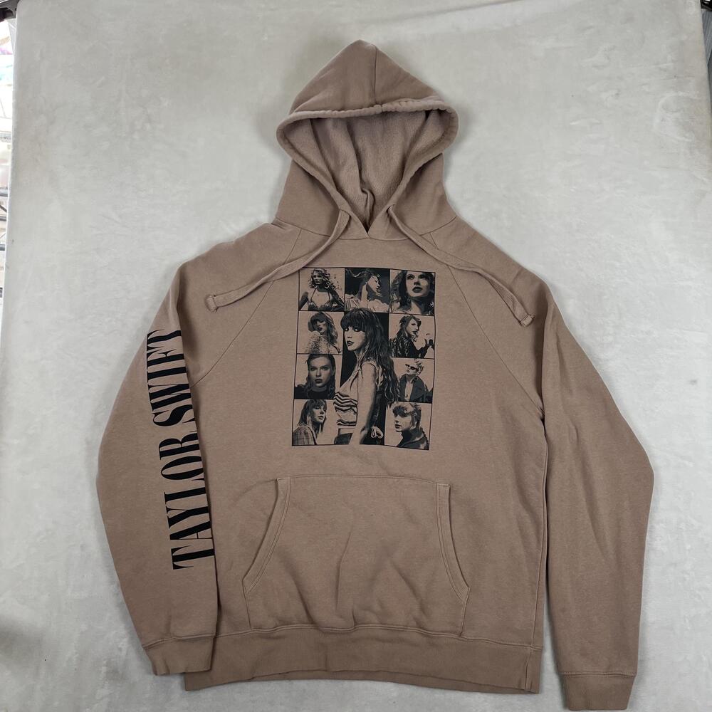 Taylor Swift Hoodie Sweatshirt Size Medium Beige The Eras Tour Oversized